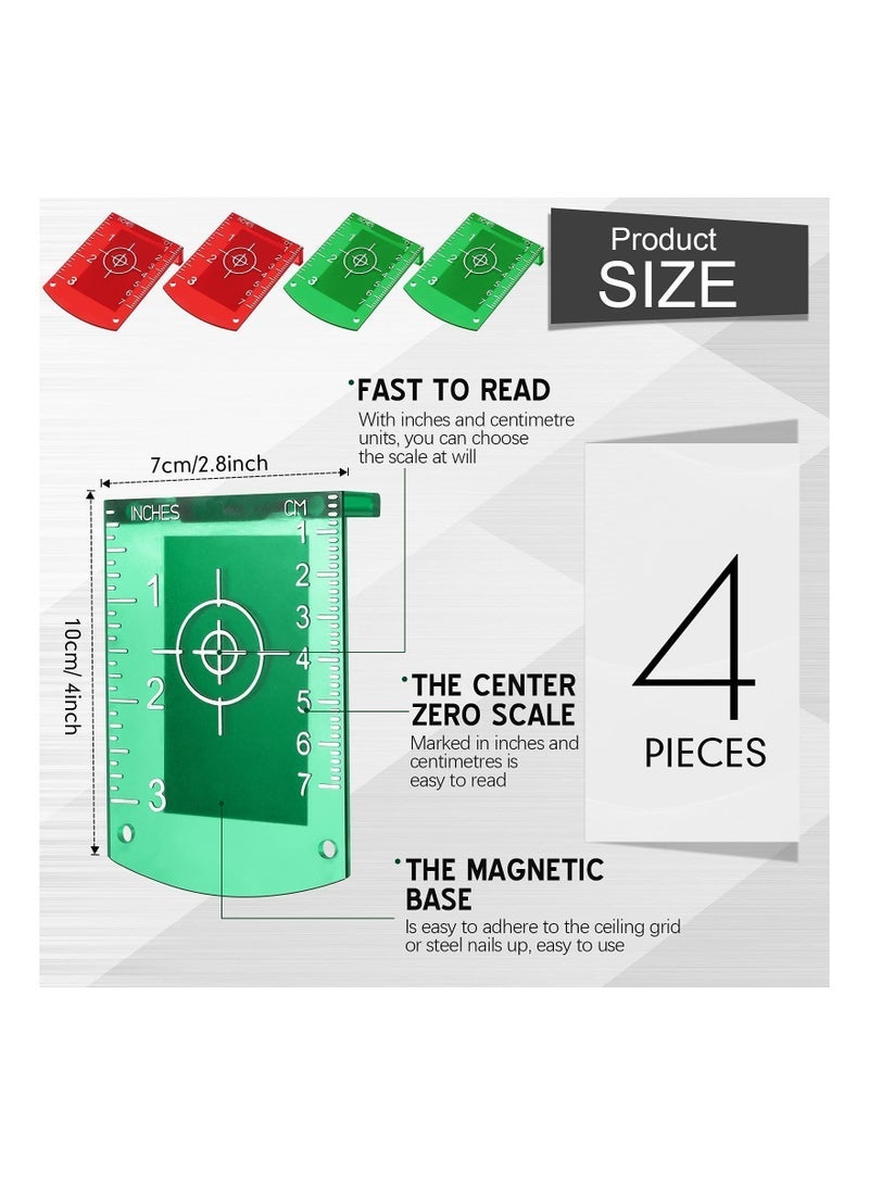 KASTWAVE 4 Pieces Laser Targets Magnetic Floor Plate Card, Stand for Green or Red Level to Enhance the Visibility - Image 2